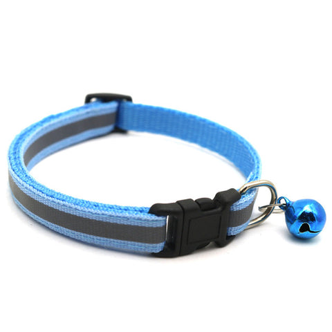 Reflective Charm and Bell Cat Collar Safety Elastic Adjustable with Soft Velvet Material 12 colors pet Product small dog collar