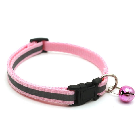 Reflective Charm and Bell Cat Collar Safety Elastic Adjustable with Soft Velvet Material 12 colors pet Product small dog collar