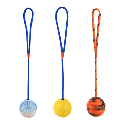 Pet Dogs Training Toy Natural Rubber Ball On Rope For Reward Fetch Play Interactive Funny Dog Toy Dog Training Supplies
