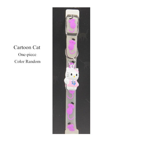 1Pcs Rubber luminous Pet Collar Metal buckle Color bells collar Comfortable fit noctilucence cat puppy kitten dog Collar