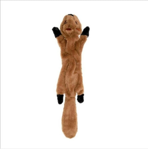 Plush Dog Chew Toys Pet Puppy Cleaning Teeth Toy Wolf Toys Stuffed Squeaky Animals Rabbit Honking Training Squirrel Pet Supplies
