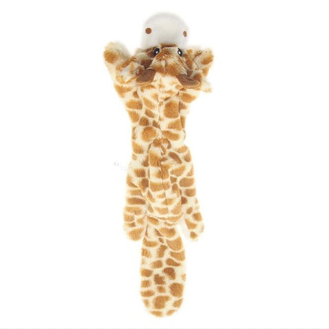 Plush Dog Chew Toys Pet Puppy Cleaning Teeth Toy Wolf Toys Stuffed Squeaky Animals Rabbit Honking Training Squirrel Pet Supplies