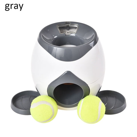 NEW Creative 2 In 1 Pet Dog Toy Interactive Automatic Ball Launcher Tennis Ball Toys And Food Dispenser For Dog Reward Game Toy