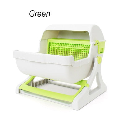 Pet Semi-Automatic Quick Cleaning Cat Litter Box Luxury Cat Toiletraining Kit Sandbox Bedding Bedpans Pet Mascotas Kitten