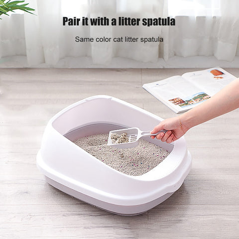 Pet Cat Toilet Semi-Enclosed High Fencedetachable Cat Litter Box Cat Toilet Dog Tray Clean Scoop Home Plastic Sand Box Supplies