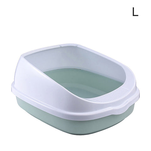 Pet Cat Toilet Semi-Enclosed High Fencedetachable Cat Litter Box Cat Toilet Dog Tray Clean Scoop Home Plastic Sand Box Supplies