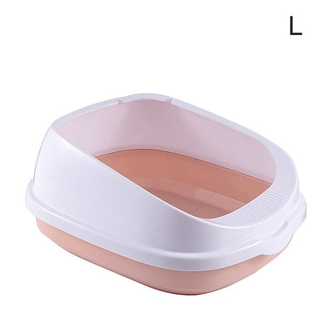 Pet Cat Toilet Semi-Enclosed High Fencedetachable Cat Litter Box Cat Toilet Dog Tray Clean Scoop Home Plastic Sand Box Supplies