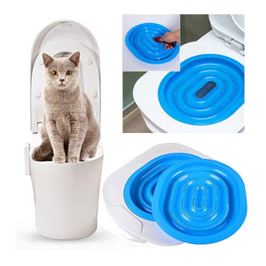 Plastic Cat Toilet Training Kit Creative Cat Toilet Trainer Litter Box Cat Litter Mat Toilet Pet Cleaning Accessories Supply