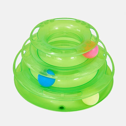 Three Levels pet cat toy Tower Tracks Disc cat Intelligence Amusement triple disc cat toys ball Training Amusement plate Kitten