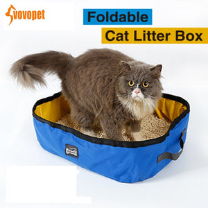 VOVOPET Foldable Pet Cat Bedpans Oxford Portable Waterproof kitten Litter Box Outdoor Travel Toilet Training Pets Cats Litter Pa