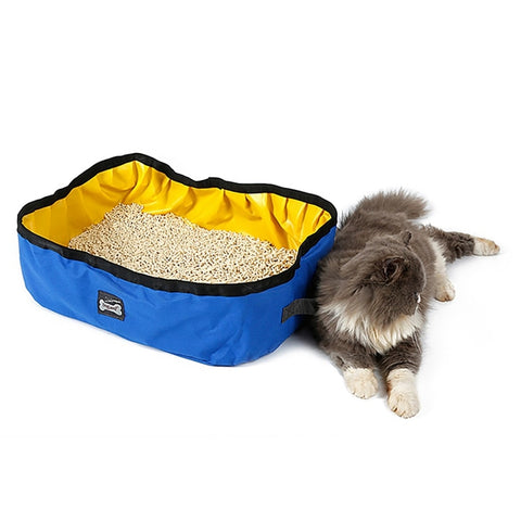 Foldable Kitty/Bunny Bedpans Travel Collapsible Cat Litter Box Outdoor Pet Litter Pan