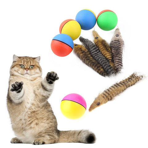 1Pcs Cat Toys Beaver Weasel Rolling Motor Ball Toy for Pet Cat Dog Kids Jumping Fun Moving Chaser Pet Products
