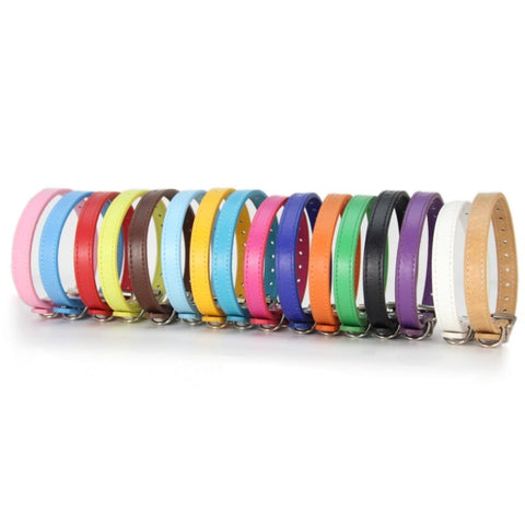 Cat Collar PU Leather Pet Cat Soft Colourful Collars For Small Medium Cat Cats Neck Strap Adjustable Collar